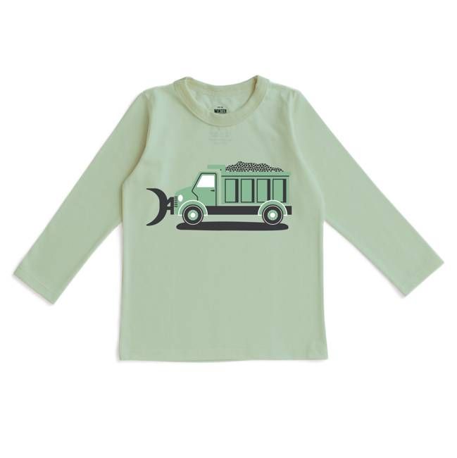 Long Sleeve GRAPHIC Tee - Snow Plow Meadow Green