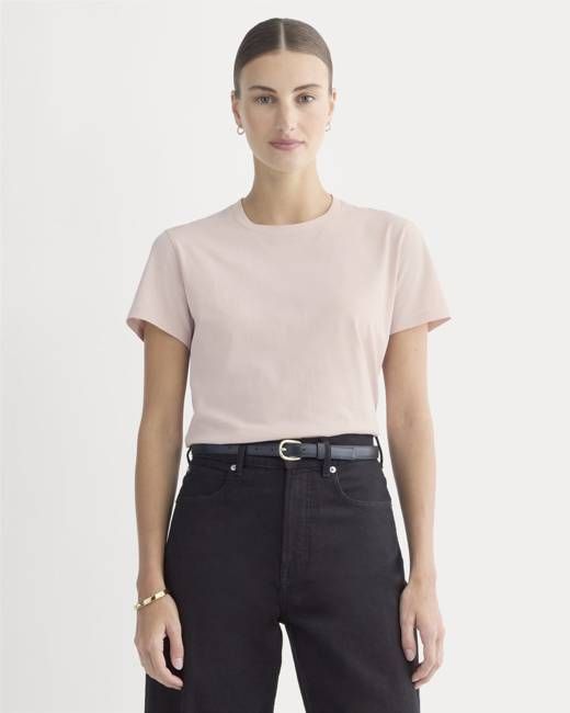 The Box-Cut Tee in Essential Cotton | Soft Rose | No Pocket