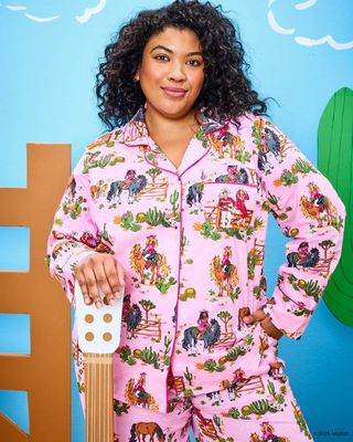 Barbie™ + Printfresh Western Barbie - Petite Long PJ Set - Cowgirl Pink