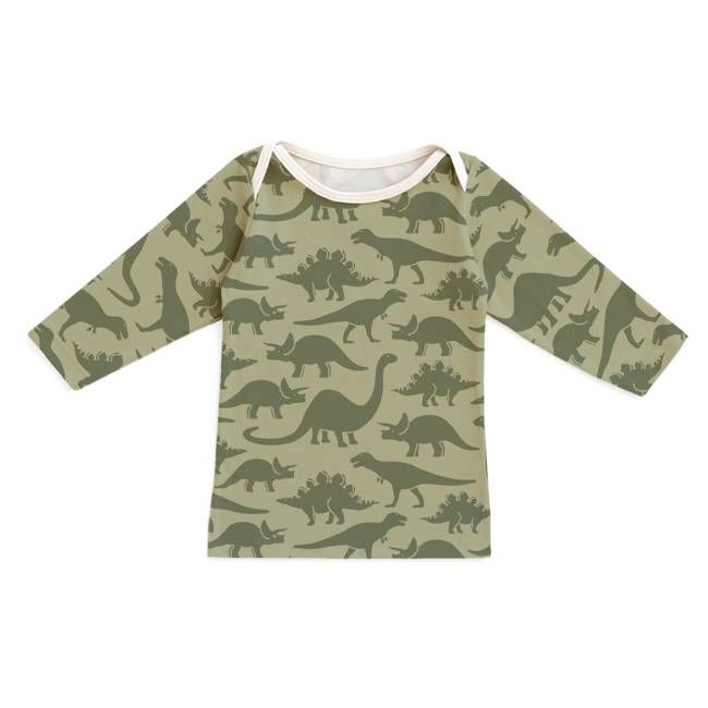 Long-Sleeve Lap Tee - Dinosaurs Sage