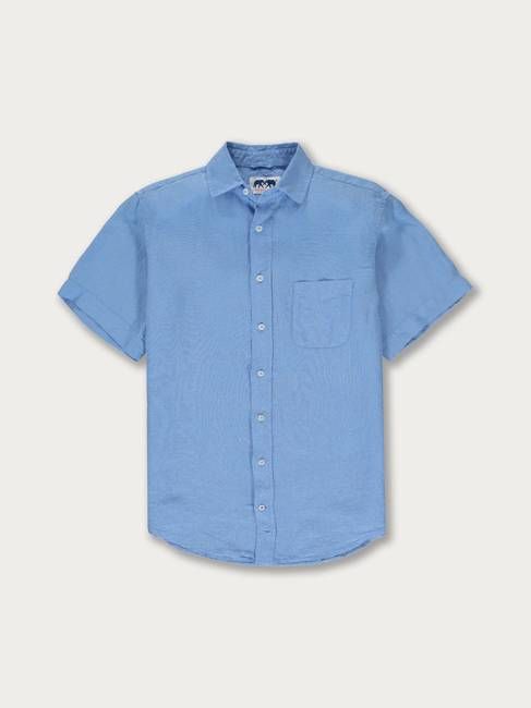 Men's Ocean Blue Manjack Linen Shirt