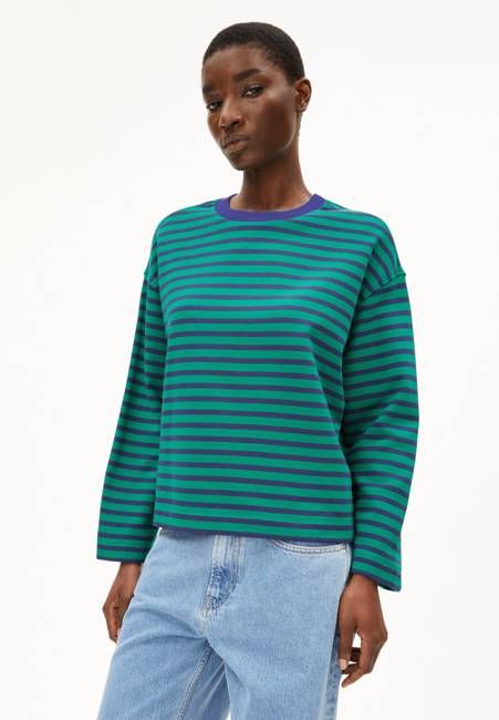 FRANKAA MAARLEN STRIPE SWEAT | emerald green-blue noon