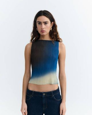 Brown pleated top glass Dora