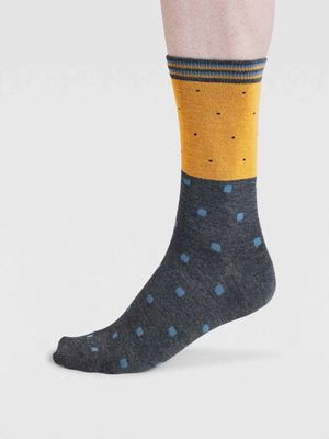 Falon Spot Bamboo Socks - Cumin Yellow