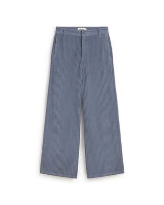 Blue high rise corduroy Karina pants