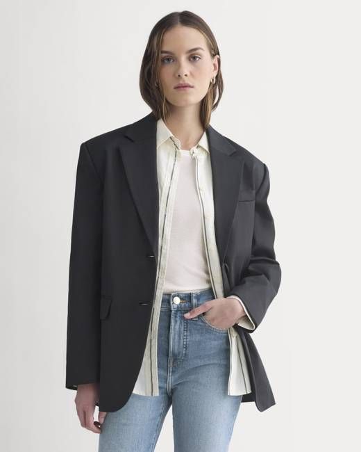 Tailored Drape Blazer | Black