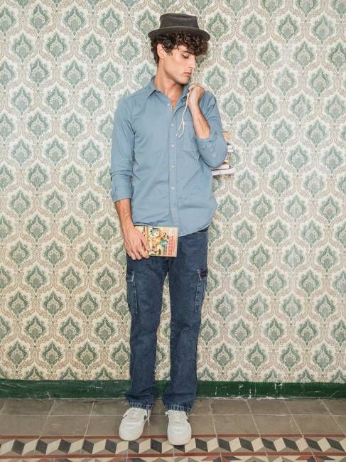 WOLF DARK BLUE MEN'S CARGO JEANS