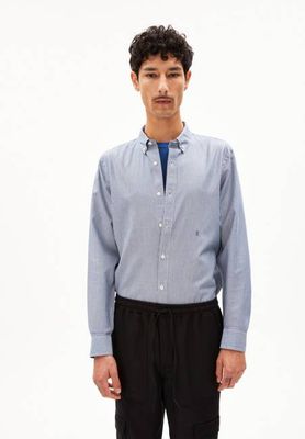 QUAASA STRIPES LONGSLEEVE SHIRT | white-faded indigo