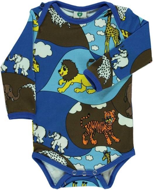 Long-sleeved baby body with zoo