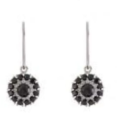 Sterling silver black drop earrings
