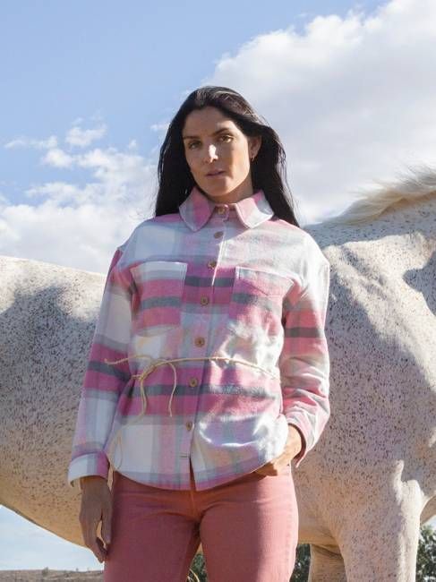 OVERSIZED WICHITA PINK CHECK FLANNEL SHIRT