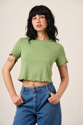 Greta - Cropped Cotton Top in Green