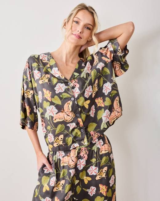 Midnight Flutter - Original Fit Petite Eco Satin Wildest Dreams Set - Slate
