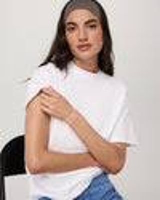 Short Sleeve Heavyweight Oversized Cotton Tee | White | Vuori
