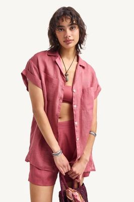 Playa Pocket Blouse - Wild Rose Ecolinen
