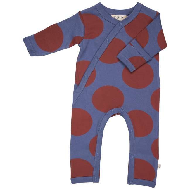 Kimono Romper - Giant Spot, Orange/Blue