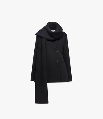 Short Scarf Coat | Black
