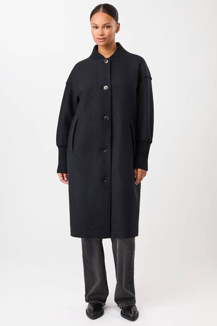 Walkmantel mit Strickmanschette  (Carbon)