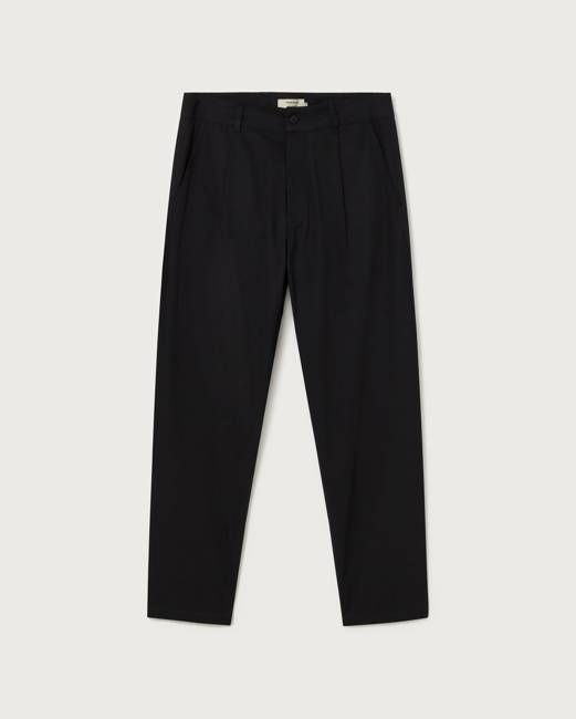 Black relaxed pleat Moero pants