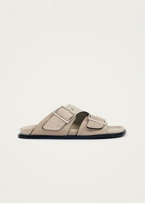 Alba Suede Beige Leather Sandals