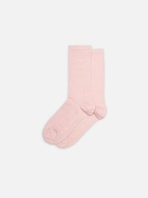 Women Cotton Ribbed Socks Pink one size | Nudie Jeans