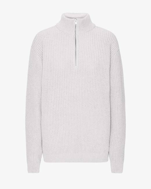 Merino Quarter Zip - Snow Melange