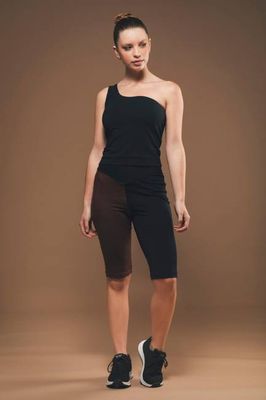 Organic Cotton Cycling Shorts in Black and Brown- Ottilie