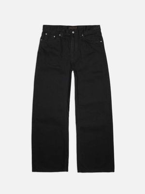 Loud Larry Black Water loose wide-leg jeans | Nudie Jeans
