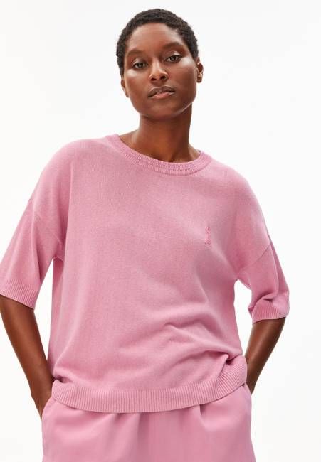 S SL LINEN BLEND KNIT SWEATER | washed berry