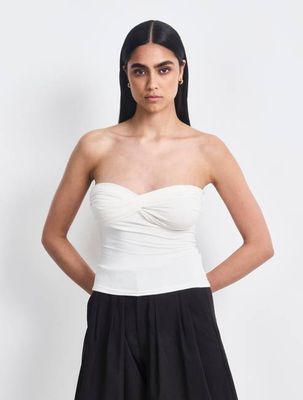 Lilly Twist Front Bandeau In Chalk