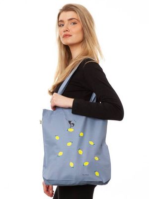 Lemon Girl Tote Bag light denim