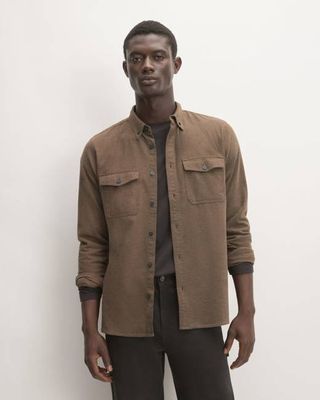 The Brushed Flannel Shirt | Heathered Cocoa Brown