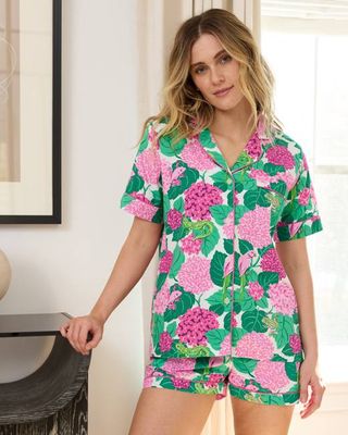 Secret Garden - Short PJ Set - Pink Hydrangea