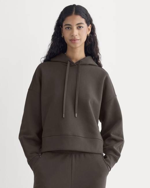 Cropped Luxe Fleece Hoodie | Dark Chocolate