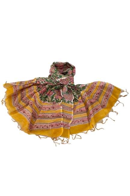 Chanderi Silk Cotton Blockprint Stole No. 9 Jodhpur Edit