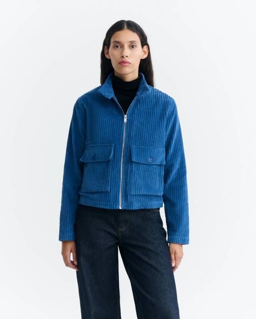 Thinking Mu Blue Corduroy Delia Jacket