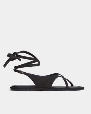 The Leather Crisscross Sandal | Black
