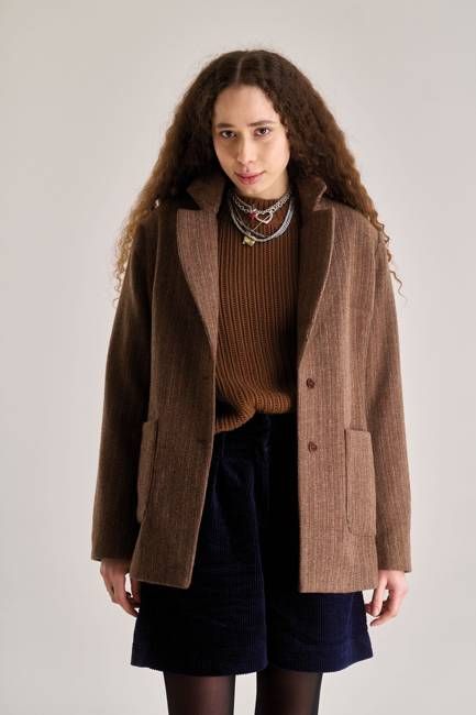 OPHELIA Recycled Poly Wool Blazer - Biscuit