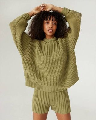 Delčia: Olive Cotton Sweater