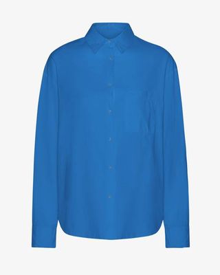 Organic Oversized Shirt - Pacific Blue