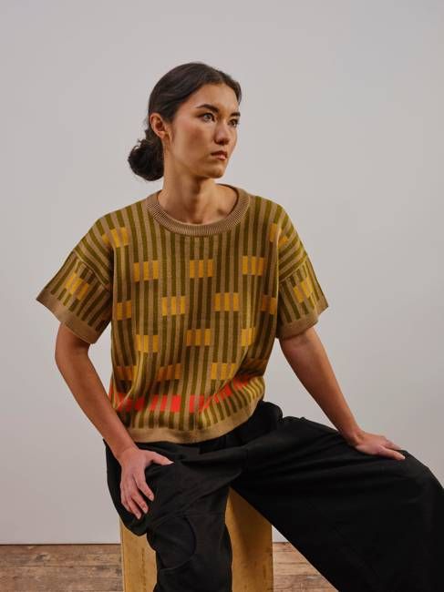 Bauhaus Short Sleeve Sweater Tee - Saturn