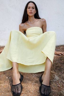 Das Chiara Maxi Bandeau Kleid in Gelb