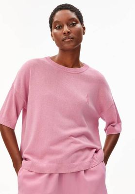 S SL LINEN BLEND KNIT SWEATER | washed berry