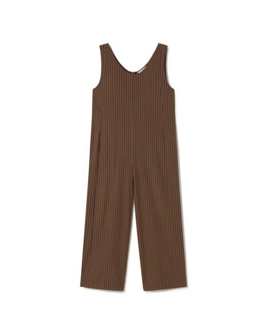 Brown loose striped Janis jumpsuit