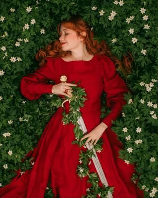 Hawthorn Dress, Long Sleeve, Red Poppy