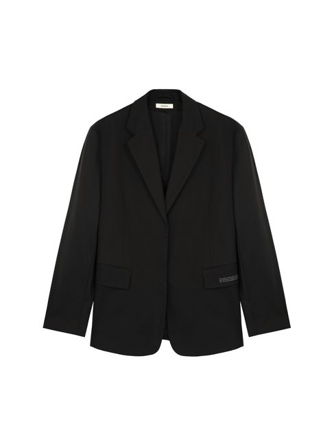 Archive Womens Organic Cotton Oversized Tailored Blazer—black