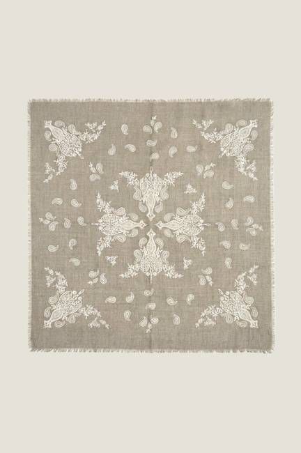 Paisley Print Square scarf | Paisley/Sage Green