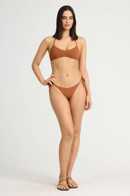 Upcycled Tie Side Cheeky Bottom - Bourbon EcoLux