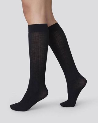 Freja Ribbed Wool Knee-Highs
