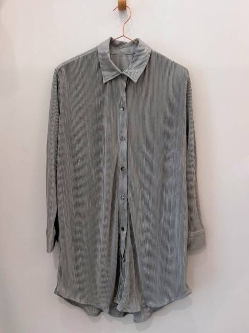 Sample Sale Eliza Dress in Steel Blue Plisse